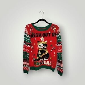 Festive Cat Christmas ugly sweater Sweater Junior XL